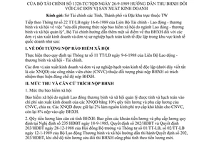 Công văn 1328-TC/TQD hướng dẫn thu BHXH đơn vị sản xuất kinh doanh