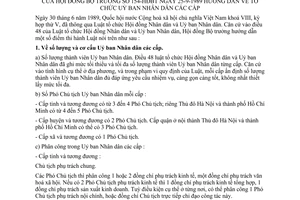 Thông tư 154-HĐBT hướng dẫn tổ chức Uỷ ban nhân dân các cấp