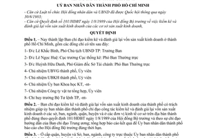 Quyết định 566/QĐ-UB  thành lập Ban chỉ đạo kiểm kê và đánh giá lại vốn sản xuất kinh doanh  Hồ Chí Minh