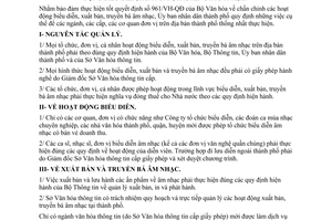 Chỉ thị 37/CT-UB thi hành quyết định Bộ Văn hóa chấn chỉnh hoạt động biểu diễn, xuất bản, truyền bá âm nhạc