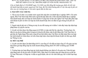 Thông tư 47-TC/TCĐN hướng dẫn thu lệ phí xét đơn trường hợp vốn nước ngoài đầu tư