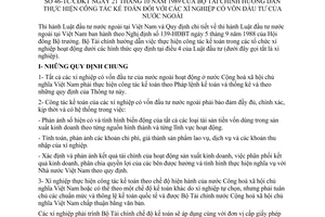 Thông tư 46-TC/CĐKT hướng dẫn công tác kế toán xí nghiệp vốn đầu tư nước ngoài