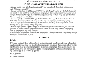 Quyết định 640/QĐ-UB thủ tục thành lập các xí nghiệp, công ty tư nhân sản xuất công nghiệp, dịch vụ công nghiệp, XD, vận tải, NLNN,KDTM,DV