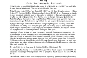 Chỉ thị 308-CT tăng cường quản lý ngoại hối