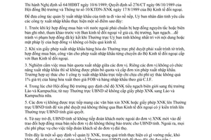 Chỉ thị 105/CT-UB năm 1989 tăng cường quản lý xuất nhập khẩu Bến Tre