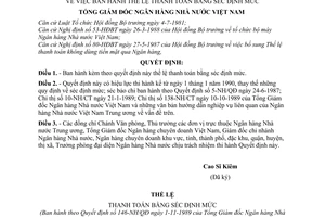 Quyết định  146-NH/QĐ  Thể lệ thanh toán bằng séc định mức