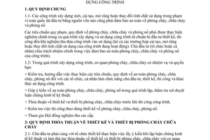 Thông tư liên tịch 03-BXD-BNV/TTLT quy định an toàn phòng cháy, chữa cháy, phòng nổ xây dựng công trình