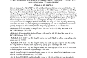 Quyết định  195-HĐBT hoạt động của các Xí nghiệp quốc doanh để ban hành những quy định bổ sung Quyết định 217-HĐBT năm 1987