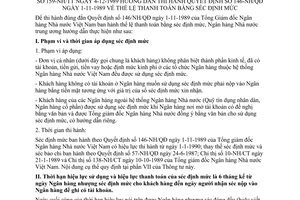 Thông tư 159-NH/TT thanh toán bằng séc định mức hướng dẫn Quyết định 146-NH/QĐ