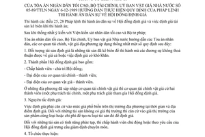 Thông tư liên bộ 05-89/TTLN hướng dẫn quy định Pháp lệnh thi hành án dân sự về Hội đồng định giá