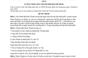 Quyết định 738/QĐ-UB  thành lập Đoàn Thanh tra thu nộp ngân sách trên địa bàn thành phố Hồ Chí Minh