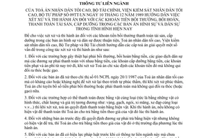 Thông tư liên tịch 09-TT/LN hướng dẫn xét thi hành án khoản tiền bồi thường, bồi hoàn, thanh toán tài sản, cấp dưỡng án hình sự dân sự