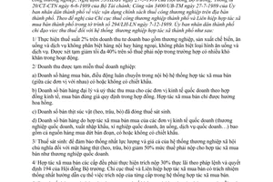Công văn 5567/UB-TM thu thuế hợp tác xã mua bán