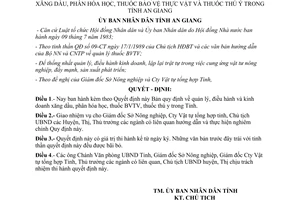 Quyết định 272/QĐ.UB 1989 quản lý kinh doanh xăng dầu phân hóa học thuốc thú y bảo vệ thực vật An Giang