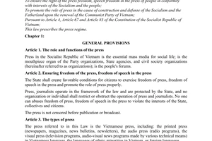 Law No. 29-LCT-HDNN of December 28, 1989, on press