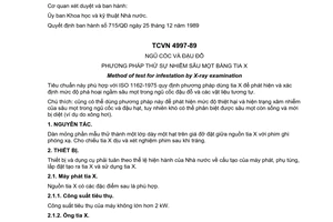 Tiêu chuẩn Việt Nam TCVN 4997:1989 về ngũ cốc và đậu đỗ - Phương pháp thử sự nhiễm sâu mọt bằng tia X do Ủy ban Khoa học và Kỹ thuật Nhà nước ban hành