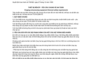 Tiêu chuẩn Việt Nam TCVN 2296:1989 về thiết bị rèn ép - yêu cầu chung về an toàn do Ủy ban Khoa học và Kỹ thuật Nhà nước ban hành