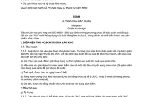Tiêu chuẩn Việt Nam TCVN 5008:1989 (ISO 6660-1980) về soài - hướng dẫn bảo quản do Ủy ban Khoa học và kỹ thuật Nhà nước ban hành
