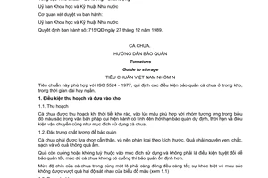 Tiêu chuẩn Việt Nam TCVN 5007:1989 (ISO 5524 - 1977)
về cà chua - hướng dẫn bảo quản do Uỷ ban Khoa học và Kỹ thuật Nhà nước ban hành