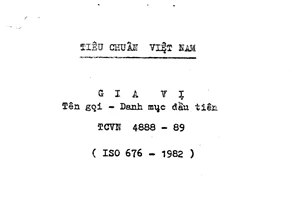 Tiêu chuẩn Việt Nam TCVN 4888:1989 về gia vị - tên gọi - danh mục đầu tiên do Ủy ban Khoa học và Kỹ thuật Nhà nước ban hành