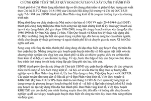 Chỉ thị 01/CT-UB cung cấp số liệu hiện trạng phương hướng quy hoạch ngành phục vụ quy hoạch tổng thể KTXH lập luận chứng KTKT quy hoạch cải tạo XD TP