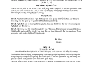 Nghị định 29-HĐBT Điều lệ dân quân tự vệ