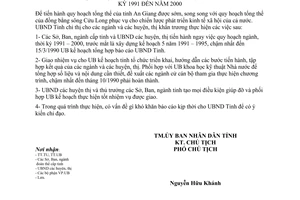 Chỉ thị 05/CT.UB 1990 quy hoạch tổng thể kinh tế xã hội An Giang thời kỳ 1991 đến 2000