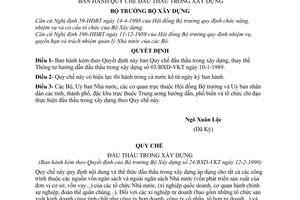 Quyết định  24-BXD/VKT  Quy chế đấu thầu trong xây dựng