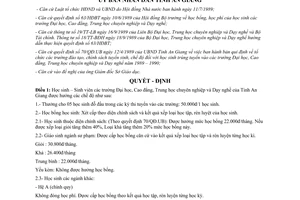 Quyết định 27/QĐ.UB năm 1990 chế độ học sinh sinh viên An Giang