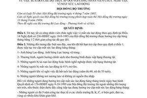 Quyết định  60-HĐBT  sửa đổi chế độ trợ cấp đối với công nhân viên chức nghỉ việc vì mất sức lao động