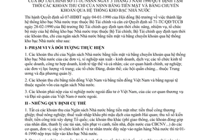 Thông tư 11-TC/NSNN quy định tạm thời khoản thu chi NSNN bằng tiền mặt chuyển khoản qua hệ thống kho bạc Nhà nước