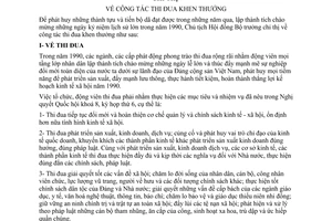 Chỉ thị 85-CT công tác thi đua khen thưởng