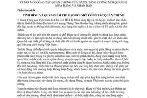 Nghị quyết 08B-NQ/HNTW đổi mới công tác quần chúng của Đảng