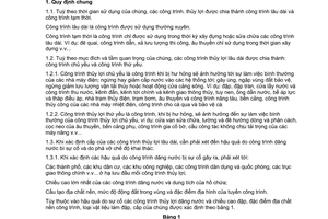 Tiêu chuẩn Việt Nam TCVN 5060:1990 về công trình thủy lợi - các quy định chủ yếu về thiết kế do Bộ Xây dựng ban hành