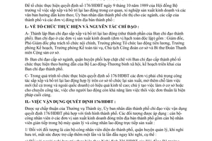 Chỉ thị 17/CT-UB tổ chức thực hiện quyết định 176/HĐBT sắp xếp bố trí lại lao động cơ quan, xí nghiệp sản xuất kinh doanh