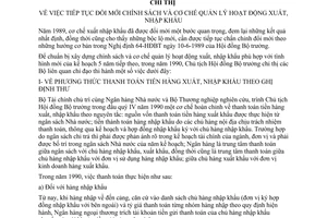 Chỉ thị 131-CT tiếp tục đổi mới cơ chế quản lý hoạt động xuất nhập khẩu