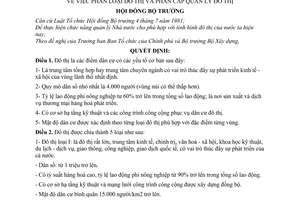 Quyết định  132-HĐBT  phân loại đô thị và phân cấp quản lý đô thị