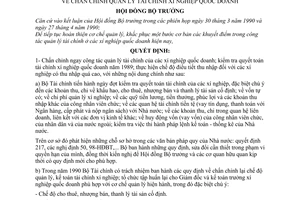 Quyết định  144-HĐBT chấn chỉnh quản lý tài chính xí nghiệp quốc doanh