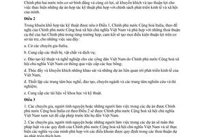 Hiệp định hợp tác kỹ thuật giữa Việt Nam Italia 1990