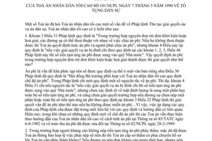 Công văn 101/NCPL tố tụng dân sự