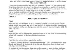 Pháp lệnh Ngân hàng Nhà nước Việt Nam 1990 37-LCT/HĐNN8