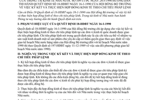 Thông tư 109/TT-PC ký kết thực hiện hợp đồng kinh tế theo chỉ tiêu pháp lệnh hướng dẫn Quyết định 18-HĐBT