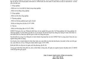 Chỉ Thị 13/CT.UB năm 1990 thực hiện các cuộc điều tra thời điểm 01-07-1990 An Giang