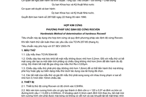 Tiêu chuẩn Việt Nam TCVN 5046:1990 (ST SEV 2003-79) về hợp kim cứng - Các phương pháp xác định độ cứng rocven do Ủy ban Khoa học và Kỹ thuật Nhà nước ban hành