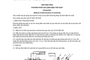 Tiêu chuẩn Việt Nam TCVN 5050:1990 (ST SEV 3914-82) về Hợp kim cứng - Phương pháp xác định điện trở suất do Ủy ban Khoa học và Kỹ thuật Nhà nước ban hành