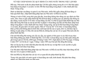 Chỉ thị 202-CT chấp hành quy định Nhà nước lập Hội