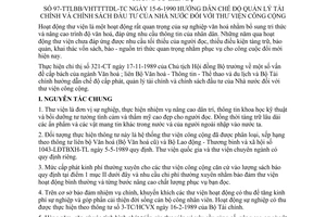 Thông tư liên bộ 97-TTLB/VHTTTTDL-TC hướng dẫn quản lý tài chính chính sách đầu tư nhà nước Thư viện công cộng