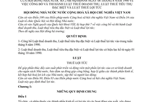 Luật Thuế Lợi tức 1990 270b-NQ/HĐNN8