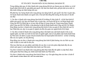 Chỉ thị 259-CT tổ chức thanh niên xung phong làm kinh tế