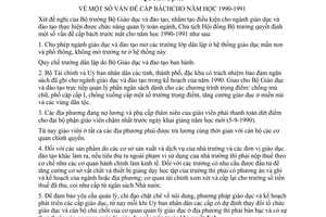 Quyết định 270-CT vấn đề cấp bách cho năm học 1990-1991